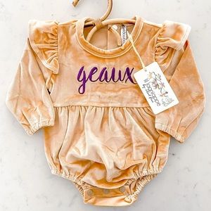 Baby girl LSU Velvet Fawn Bubble NWT